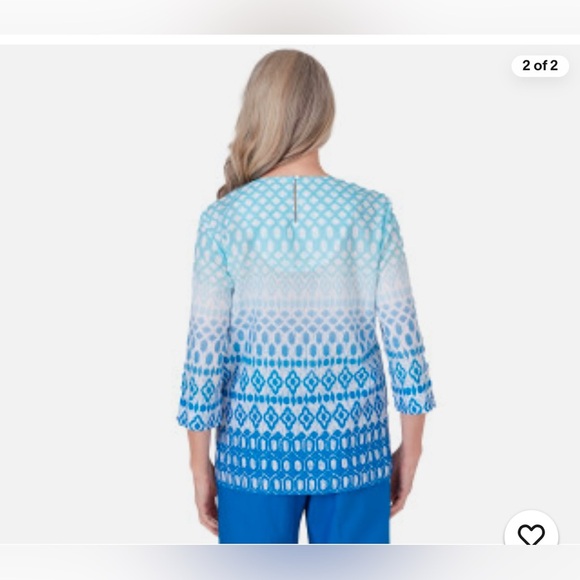 Alfred Dunner Blue and White Women's Blouse 💎 - Picture 10 of 11